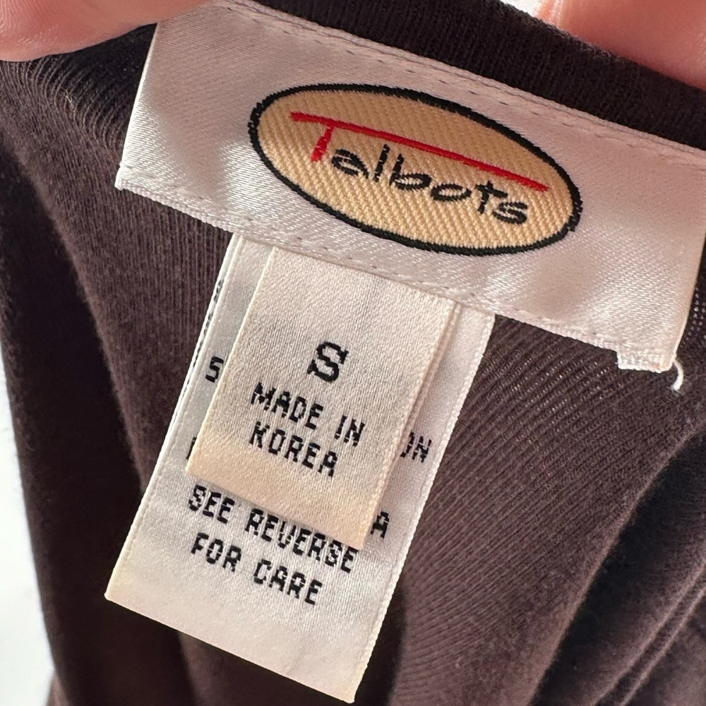 Talbots sweater size S brown 55% Pima cotton v-neck cardigan vintage y2k 2000s - Picture 8 of 11